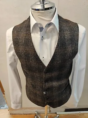 Barutti Men's Pure Wool 5 Button Checked Waistcoat 36R • £20.25