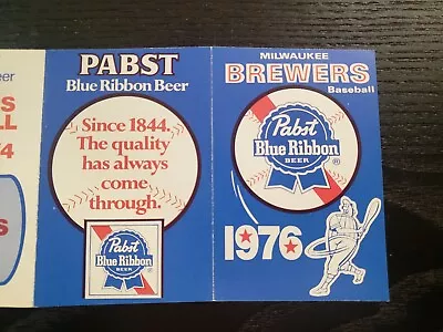 1976 Milwaukee Brewers Pocket Schedule ~ Pabst Blue Ribbon Beer Hank Aaron  • $2.75