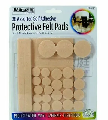 38pc Furniture Pads Floor Anti Scratch Laminate Protector Felt Self Adhesive • £2.32