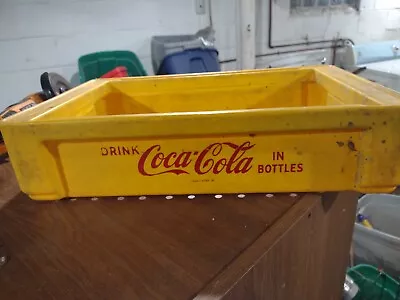 VINTAGE DRINK COCA-COLA IN BOTTLES YELLOW PLASTIC CARRY CRATE Tray Palster 4010 • $31