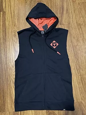 Under Armour Project Rock Terry Sleeveless Zip-Up Hoodie - Size S (1377434 001) • $43