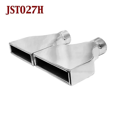 JST027H PAIR 2.5  Stainless Rectangle Exhaust Tips 2 1/2  Inlet / 8  Outlet • $68.45