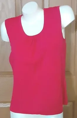 Choices Gathered Scoop Neck Sleeveless Pink Stretchy Tee Misses Size L • $12.96
