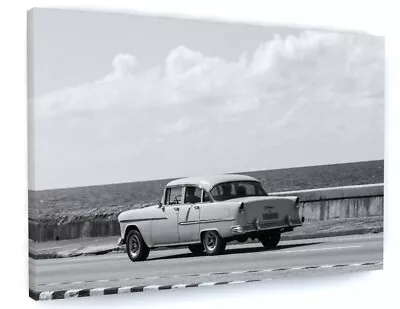 Classic Retro Car Canvas Picture Print Wall Art Framed 20 X30  • £24.95