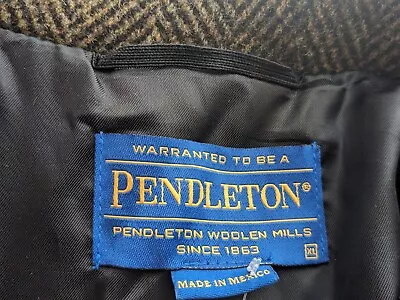 PENDLETON TWEED HERRINGBONE GREEN WOOL THINSULATE LINED JACKET/COAT XL ReTrO  • $199.99