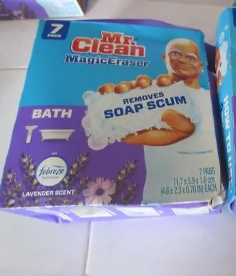 7 Mr. Clean Magic Eraser Bath Removes Soap Scum Lavender Scent Damaged Boxes • $14.99