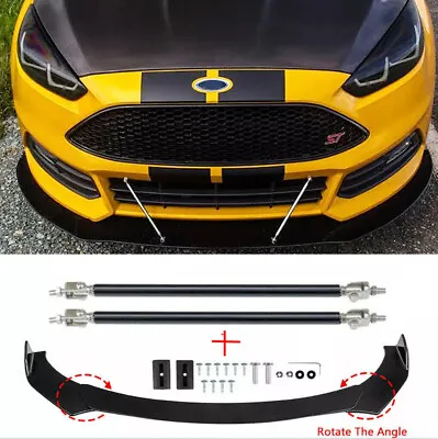 For Ford Focus ST RS Front Bumper Lip Spoiler Splitter Chin Body Kit+Support Rod • $45.22