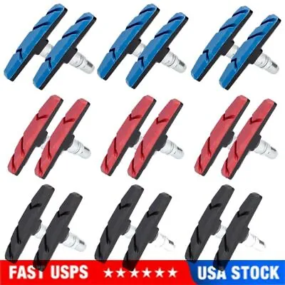 1/2/3 Pairs High Grade Cycling Bicycle Bike V Brake Pads 70mm Shoes Pads Colors • $5.82