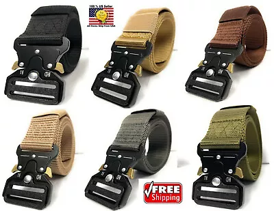 Men Women Seat Belt Security Canvas Nylon Click Fabric Military Web Belt • $11.95