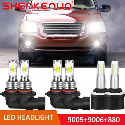 For 2002-2006 GMC Envoy XL 9005 9006 880 LED Headlight Fog Light Combo Bulbs Kit • $30.72