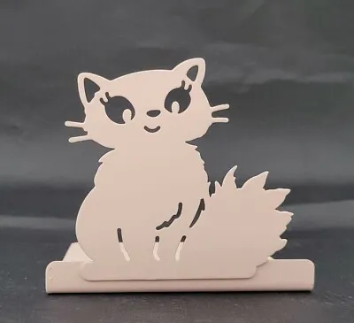 Decorative Cute Pink Painted Metal Die Cut Kitty Cat Bookend • $5.99