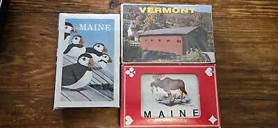 90's Playing Cards Poker Bridge Maine Vermont Sealed  Poker Bridge Moose Puffins • $11.99