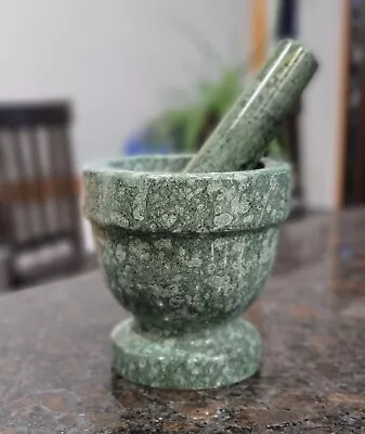 MOTAR AND PESTLE 4  X 4  Green Made Of Marble By CREATIVE HOME • $18.99