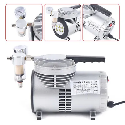 $84 • Buy 1/6HP Industry Oilless Diaphragm Vacuum Pump Low Noise No-Oil Lubrication Pump