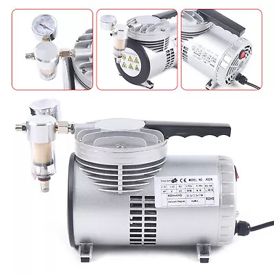 $83.66 • Buy Oilless Diaphragm Vacuum Pump 1/6HP Small Oil Free Vacuum Gauge Suction Pump