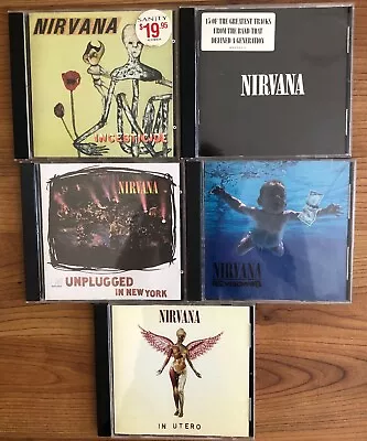 5 X CDs  Nirvana - Self Titled - Insecticide - In Utero - Nevermind - Unplugged • $56.50
