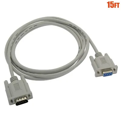 15Ft DB9 DB 9 9-Pin RS-232 Male To Female M/F Serial Extension Cable • $16.57