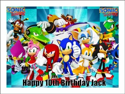 $10.38 • Buy SONIC THE HEDGEHOG Edible Icing Image Cake Topper Birthday Decorations #1