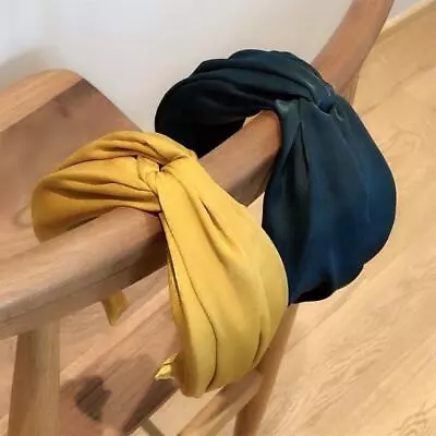Womens Silk Headband Band Top Knot Bow Alice Solid Cute Headband Twist Hairband • $11.89