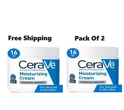 CeraVe Moisturizing Cream Jar 16oz Free And Fast Shipping 2packs 16ozx2 • $23.99