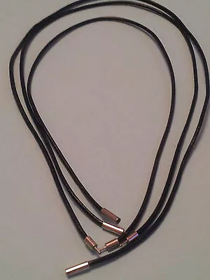 £3.29 • Buy  2mm Black Real Leather Necklace Cord With Silver Plated Bayonet Clasp 