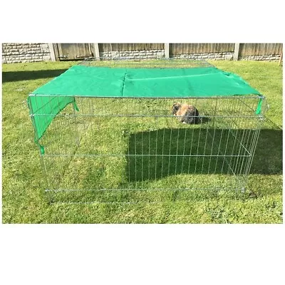 Outdoor Pet Enclosure & Sun Shade Dog Chicken Cat Rabbit Run With Metal Roof Pen • £54.49