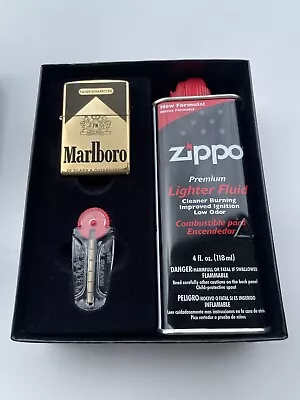 Genuine Zippo Lighter Marlboro Brass Flints Gift  Promotional Product Collectors • $170.95