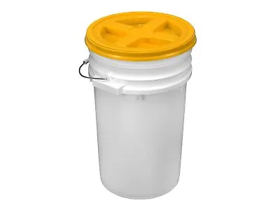 7 Gallon White Bucket With Gamma Seal Lid (Yellow) • $55.59
