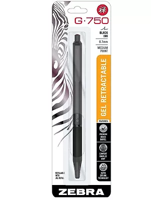 Zebra G750 Retractable Gel Pen Black Brass Barrel Medium Point 0.7mm BLACK • $24.95