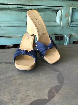 $12.99 • Buy Cute! ❤️ Amanda Smith Shoes Wedge Sandals Jean Size 8M Women's