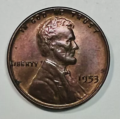 1953 Lincoln Obverse Wheat Ears Reverse 1 Cent Crud & Misprinted Error  6779 • $19.99