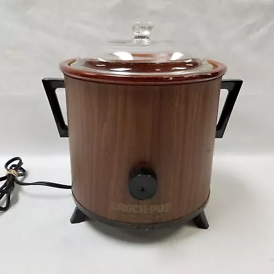 Vintage MCM Style Faux Woodgrain Rival Crockpot 3101/2 TESTED WORKS! • $32