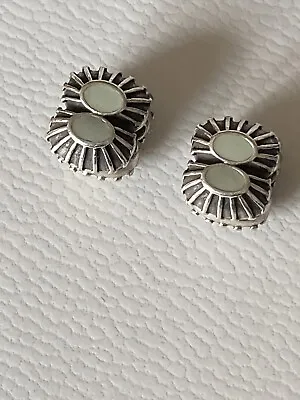 Pandora Oyster Clip Stoppers X2 S925 ALE Enamelled Sage • £30
