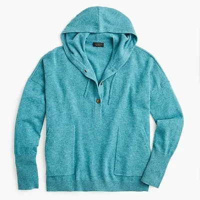 J Crew Everyday Cashmere Pullover Hoodie XX-Small BRIGHT HARBOUR  • $139.99