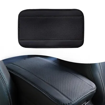 Black Leather Armrest Cushion Cover Center Console Box Mat Car Protector Pad • $12.99