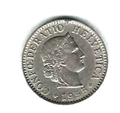 Swiss Coin...5 Rappen...1955 • $1.10