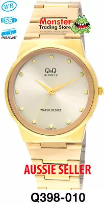 Aussie Seller Gents Dress Watch Citizen Made Gold Colour Q398-010 $99.95 Waranty • $69.99