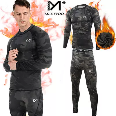 Mens Thermal Underwear Set Sport Long Johns Base Layer Warm Compression Camo Set • $27.99