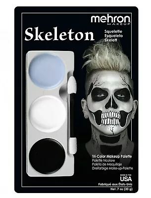 Mehron Tri-Color Makeup Kit Skeleton Palette - .7 Oz  NEW • $15.75