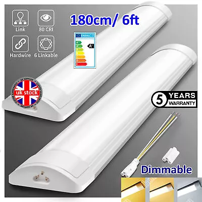 6FT LED Strip Lights Batten Tube Light Office Garage Fluorescent Ceiling Lamp • £6.99