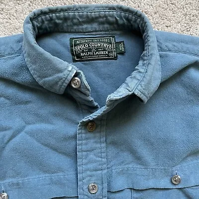 VTG Ralph Lauren Polo Country Button Up Shirt Mens M Cotton Chamoix Flannel • $29.99