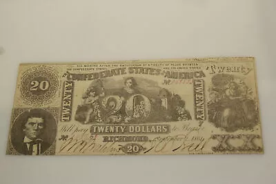 1861 Richmond $20 T-20 Canceled Confederate Civil War Notes/Bonds Serial#153533 • $70