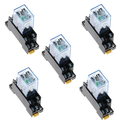 5Pcs Relay  LY2NJ 220/240V AC Small Relay 10A 8PIN Coil DPDT With  Socket • $14.99