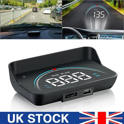 Car Head Up Display HUD Over Speed Warning OBD2 GPS Speedometer Projector Alarm • £18.87