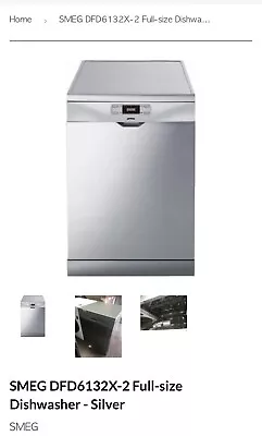 SMEG DFD6132X2 Full Size Silver Dishwasher (BRAND NEW SEALED) • £179.99