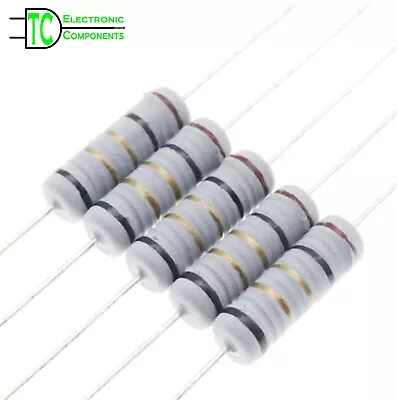 1W Fusible Resistors Wire Wound 5%  0.1 Ohm To 510 Ohm Available 10 Pack • £3.79