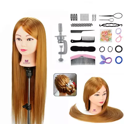 30 Inch Hairdressing Head Mannequin Doll Training Styling With Clamp+ Braid Sets • £19.99