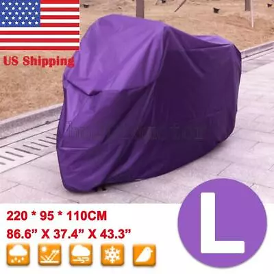 L Standard Street Motorcycle Cover Scooter Moped All Weather Protection Purple • $20.21