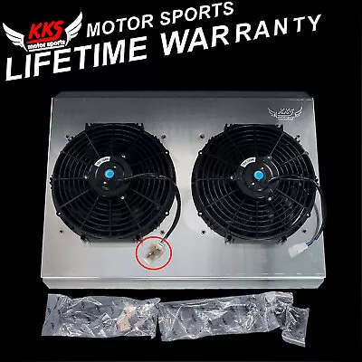 KKS RADIATOR SHROUD & 2X12  FAN FOR 80 81 82 83 84 Ford F150 F250 F350 BRONCO V8 • $169