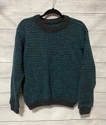 L.L. Bean Vintage Knit Norwegian Wool Birdseye Crewneck Sweater **Men's Small** • $42.89